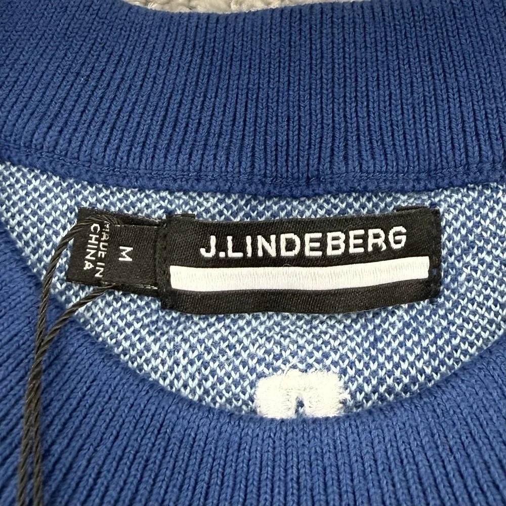 J. Lindeberg Percy Sweater Men's M NWT Hibiscus Blue Floral AOP Crew Neck